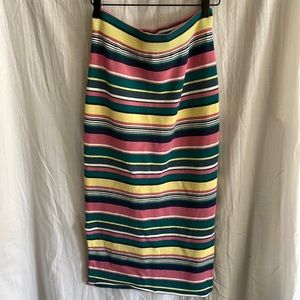 Maeve (Anthropologie) striped midi fitted skirt